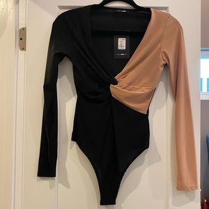 Fashion Nova My Moment Bodysuit Black/Combo Size Small